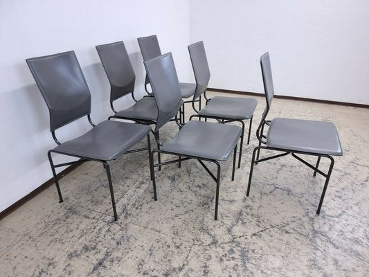 Italian Dining Chairs in Leather by Matteo Grassi, Set of 6-BVM-1397505