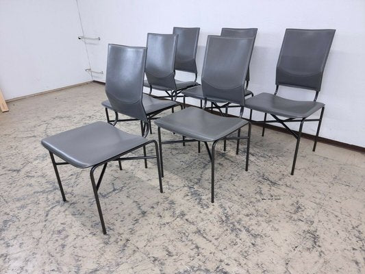 Italian Dining Chairs in Leather by Matteo Grassi, Set of 6-BVM-1397505