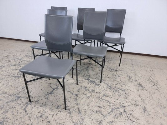 Italian Dining Chairs in Leather by Matteo Grassi, Set of 6-BVM-1397505