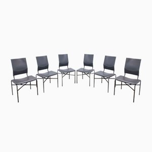 Italian Dining Chairs in Leather by Matteo Grassi, Set of 6-BVM-1397505