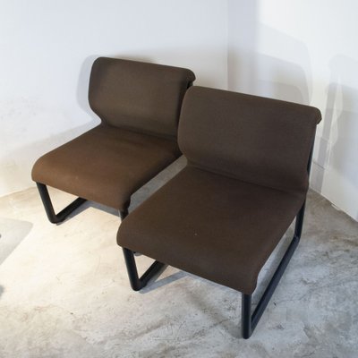 Italian Dining Lounge Chairs from Tecno, 1980s, Set of 4-JQO-1821103