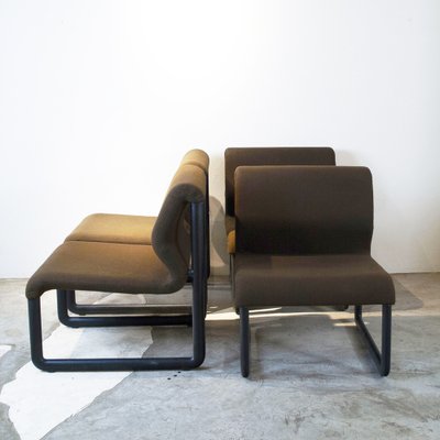 Italian Dining Lounge Chairs from Tecno, 1980s, Set of 4-JQO-1821103