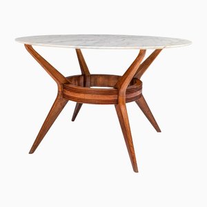 Italian Dining Table in Marble and Wood by Ariberto Colombo, 1950s-ITV-1299233