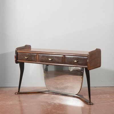 Italian Dressing Table with Wooden Mirror, 1960s-RAQ-2026384