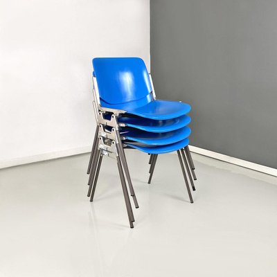 Italian DSC Chairs in Beech and Metal attributed to Giancarlo Piretti for Castelli / Anonima Castelli, 1965, Set of 4-GDD-1761421