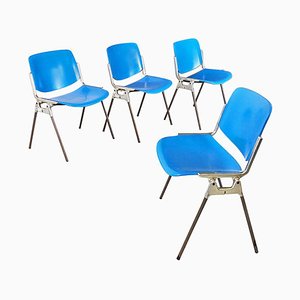 Italian DSC Chairs in Beech and Metal attributed to Giancarlo Piretti for Castelli / Anonima Castelli, 1965, Set of 4-GDD-1761421