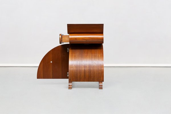 Italian Eccentric Wood and Mirror Console by Nanda Vigo for Unique Piece, 1980s-GDD-1096727