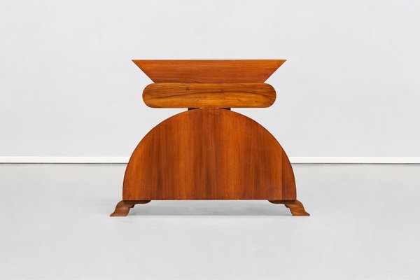 Italian Eccentric Wood and Mirror Console by Nanda Vigo for Unique Piece, 1980s-GDD-1096727