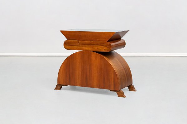 Italian Eccentric Wood and Mirror Console by Nanda Vigo for Unique Piece, 1980s-GDD-1096727