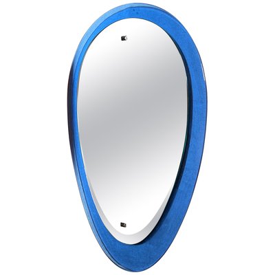 Italian Electric Blue Teardrop Mirror by Cristal Arte, 1960-UWS-2036566