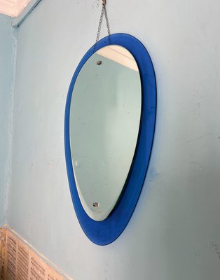 Italian Electric Blue Teardrop Mirror by Cristal Arte, 1960-UWS-2036566