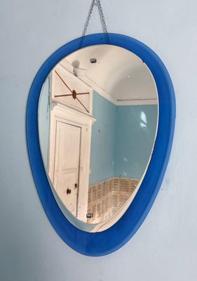 Italian Electric Blue Teardrop Mirror by Cristal Arte, 1960-UWS-2036566