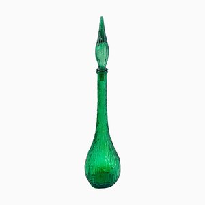 Italian Empoli Genie Bottle in Green Art Glass, 1960s-MJY-1756256