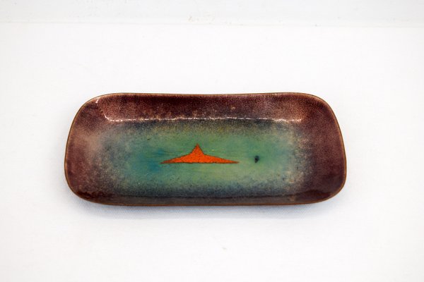 Italian Enameled Copper Tray, 1950s-AOL-692269