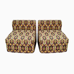 Italian Etro Fabric Lounge Chairs, 1970s, Set of 2-WFB-742294