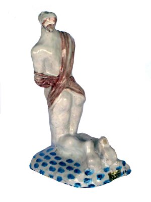 Italian Fishing Sculpture by Giuseppe Migneco for Ceramica Rossicone, 1970s-KGD-1772492