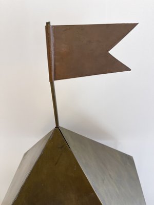 Italian Flag Cabinet in Brass by Ugo La Pietra for Banci Firenze, 1980s-FUE-1248869