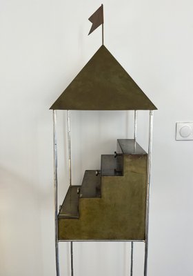 Italian Flag Cabinet in Brass by Ugo La Pietra for Banci Firenze, 1980s-FUE-1248869