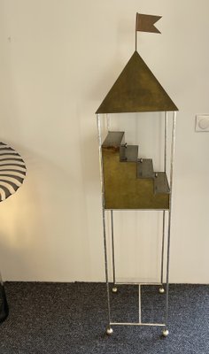 Italian Flag Cabinet in Brass by Ugo La Pietra for Banci Firenze, 1980s-FUE-1248869