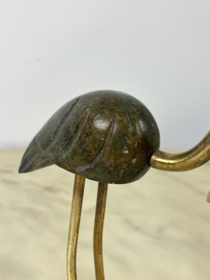 Italian Flamingos in Brass and Marble, 1950s, Set of 2-YST-1798294