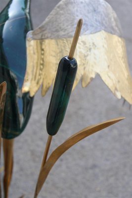 Italian Floor Lamp in Malachite & Brass, 1970s-EH-1702310