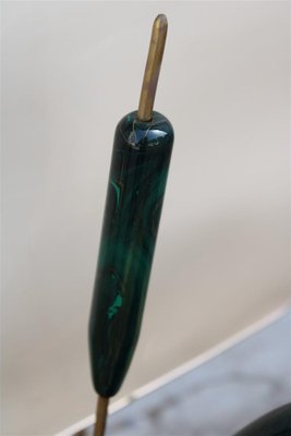 Italian Floor Lamp in Malachite & Brass, 1970s-EH-1702310