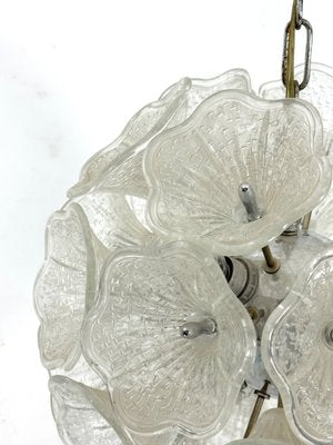 Italian Flower Murano Glass and Chrome Sputnik Ceiling Light in the style of Venini, 1970s-OT-1811476