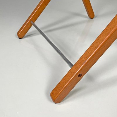 Italian Folding Chair in Wood and Blue Fabric Structure, 1990s-GDD-2020933