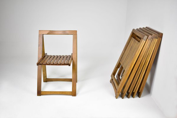 Italian Folding Chairs attributed to Aldo Jacober for Alberto Bazzani, 1960s, Set of 6-GXL-1796817