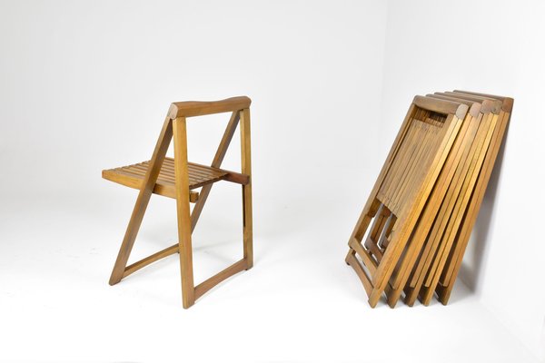 Italian Folding Chairs attributed to Aldo Jacober for Alberto Bazzani, 1960s, Set of 6-GXL-1796817