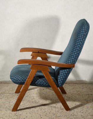 Italian Folding Deck Chair with Fabric, 1980s-RAQ-800745