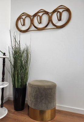 Italian French Riviera Style Coat Rack in Bamboo & Rattan, 1960s-EUP-1405815