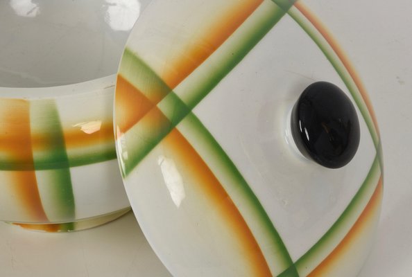 Italian Futurist Airbrushed Ceramic Soup Bowl by Angelo Simonetto, 1930s-JDR-1125561