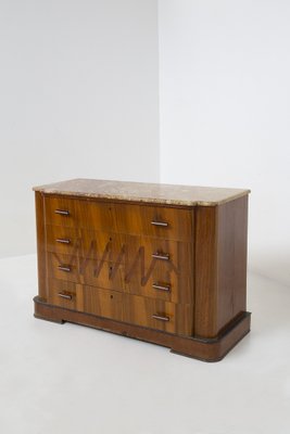 Italian Futurist Chest of Drawers in Marble and Wood with Iconographic Inlay, 1915-RCE-1704651