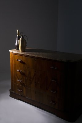 Italian Futurist Chest of Drawers in Marble and Wood with Iconographic Inlay, 1915-RCE-1704651