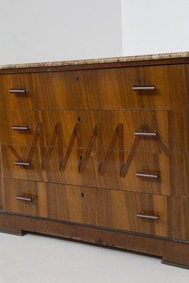 Italian Futurist Chest of Drawers in Marble and Wood with Iconographic Inlay, 1915-RCE-1704651