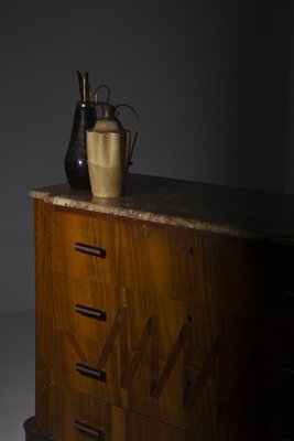 Italian Futurist Chest of Drawers in Marble and Wood with Iconographic Inlay, 1915-RCE-1704651