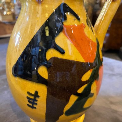 Italian Futurist Yellow, Brown and Orange Ceramic Jug, 1930s-NMK-1056903