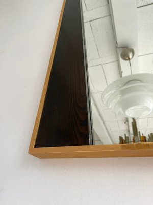 Italian Geometrical Wood and Brass Mirror, 1970s-FUE-1128603