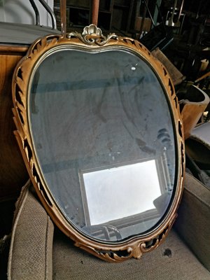 Italian Gilded Wood Mirror, 1950s-RAQ-565136