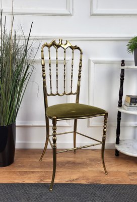 Italian Gilt Brass Chiavari Chair, 1970s-EUP-1419043