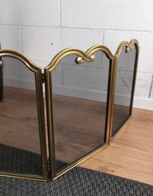 Italian Gilt Brass Fireplace Screen-EUP-862655