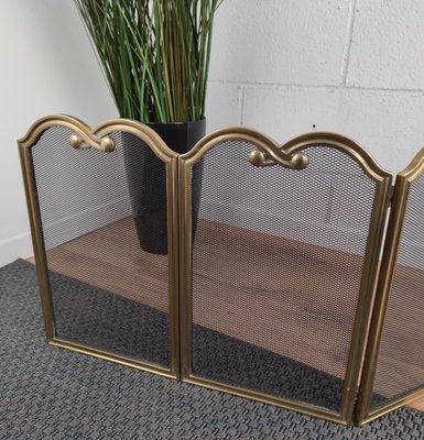 Italian Gilt Brass Fireplace Screen-EUP-862655