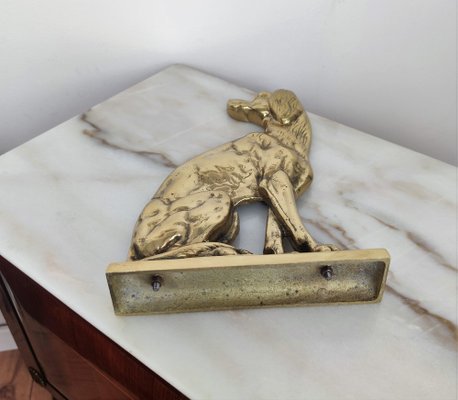 Italian Gilt Brass Setter Dog Door Stop or Bookend, 1970s-EUP-1043563