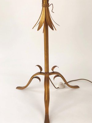 Italian Gilt Metal Candelabra Floor Lamp with Sheaf of Wheat Motif, 1963-BAF-763388