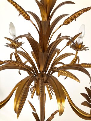 Italian Gilt Metal Candelabra Floor Lamp with Sheaf of Wheat Motif, 1963-BAF-763388