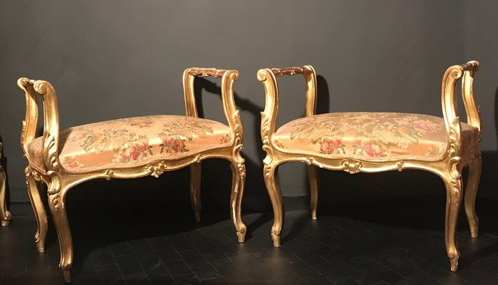 Italian Gilt Salon Living Room Set, 19th Century, Set of 11-MBH-1032162