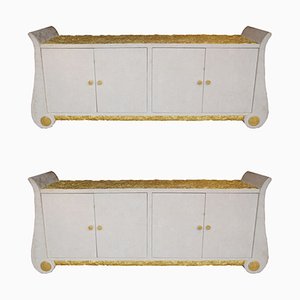 Italian Gilt Sideboards, 1980s, Set of 2-CEJ-488277