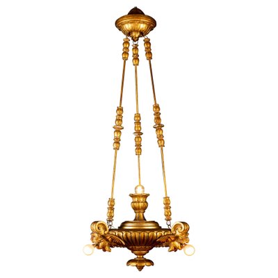 Italian Gilt Wood Lantern or Chandelier, 1930s-MBH-1066509