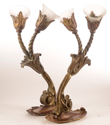 Italian Giltwood Sconces, 1980s, Set of 2-RAQ-557420